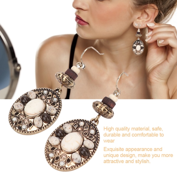 Kvinder fest turkis glas rhinestone øreringe Elegante lange øreringe smykker dekoration