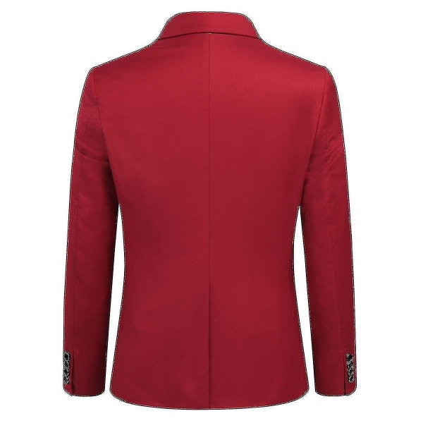Miesten puku Business Casual 3-osainen puku bleiserihousut Liivi 9 väriä Z Kuuma myyntituote Punainen M—PA