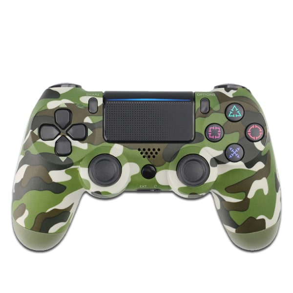 PS4-kontroller trådlös Bluetooth gamepad (grön kamouflage)