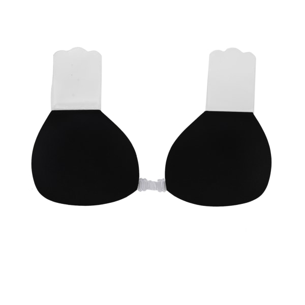 Rygløs bryst-bh Genanvendelig push-up stropløs plunge selvklæbende bh til kvinder Sort D