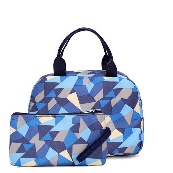 Ryggsekker for menn og kvinner, barneskole, ungdomsskole og videregående skole, lette og belastningsreduserende ryggsekker Blue two-piece small bag