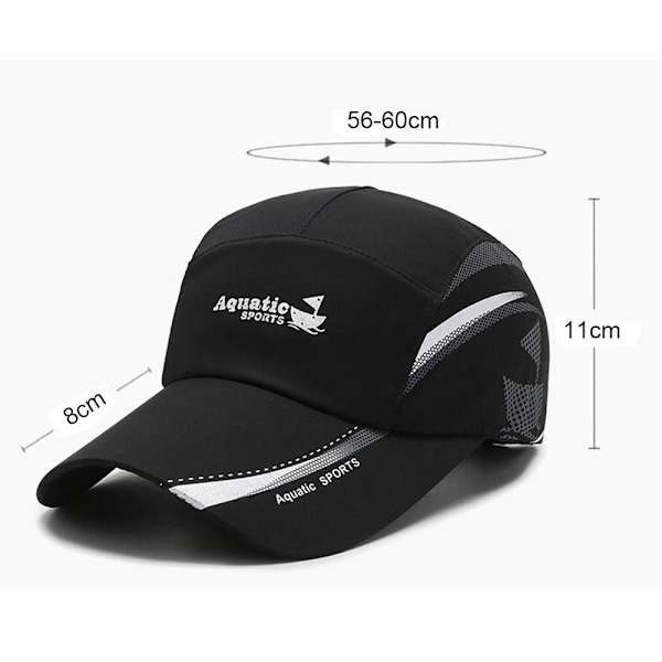 Hurtig tørkende baseball caps golf fiske caps SVART black