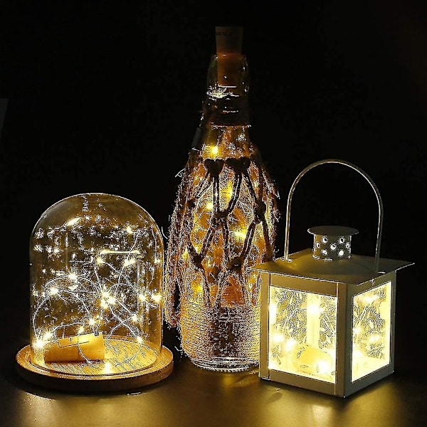 12 st flasklampor, korklampor för vinflaskor, 2 m 20 LED-lampor