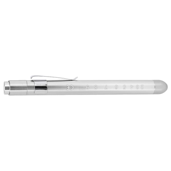 Kynävalot sairaanhoitajille Valkoinen valo kupera pää uudelleenkäytettävä taskukokoinen LED kynä taskulamppu hopea