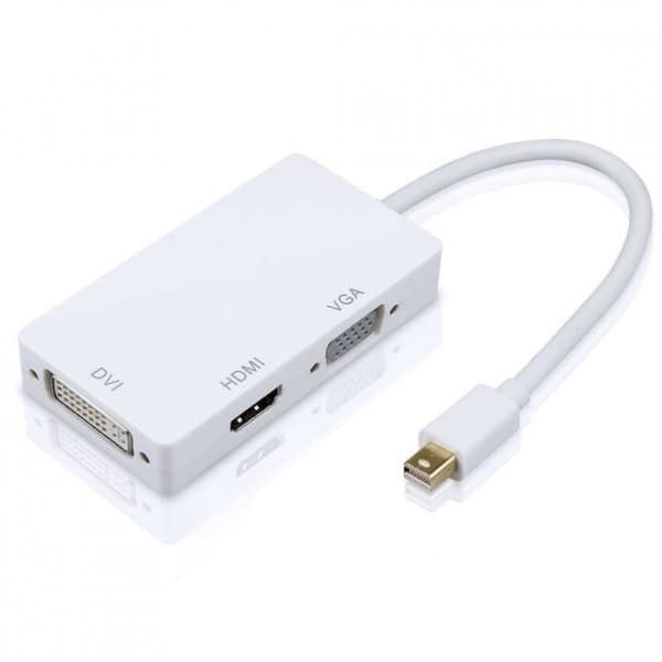 Thunderbolt Mini DP displayport till HDMI DVI VGA, 3-i-1, för Macbook