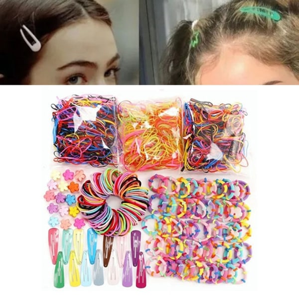780st flickor hårklämmor Tie Set Flerfärgad Söt Säker Fashionabla form hästsvanshållare Hårtillbehör för småbarn