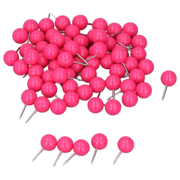 100 kpl Push Pins Karttanastat Teräs Muovi Koristemerkintänastat korkkilevyille 9,5x20mm ruusunpunainen