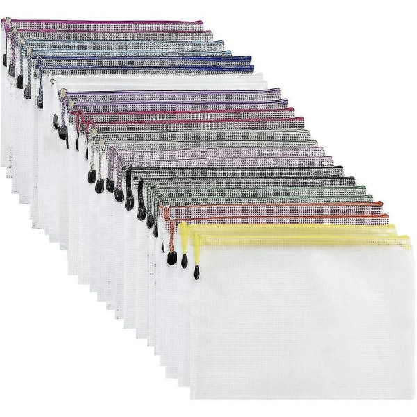 Muovitaskut - 24 kpl Muovitaskut Dokumenttitaskut A5 Ziplock-pussit Muovitaskut Lahja