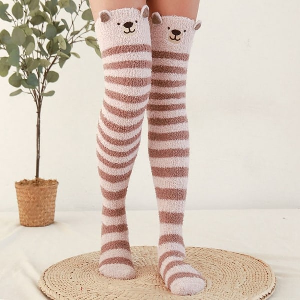 Coral Feece Sock Modelling Kne Sokker STYLE 5 STYLE 5 Style 5 Style 5