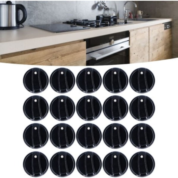 20 stk. 8 mm universell kjøkkenknapp i ABS for gasskomfyr, mikrobølgeovn, varmtvannsbereder--.pa