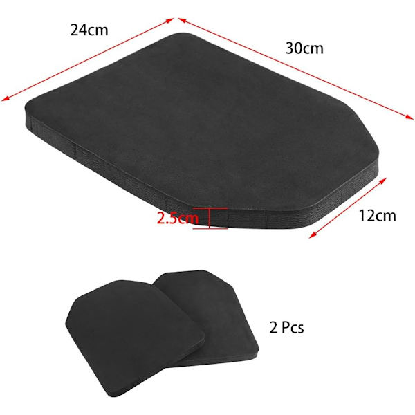 Skyddsplatta, 2-pack skyddsplattor för taktisk väst Inre platta EVA-skum ryggsäcksinsats för CS-spel paintball jakt Airsoft Skottsäker