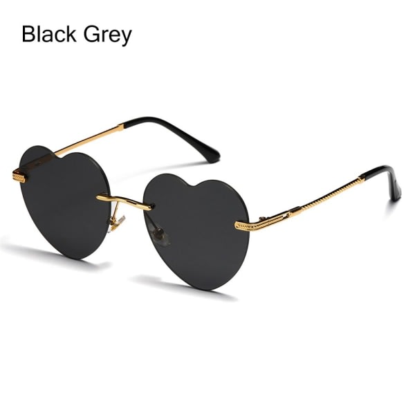 Hjertesolbriller Damesolbriller SVART GRÅ Svart Grå Black Grey