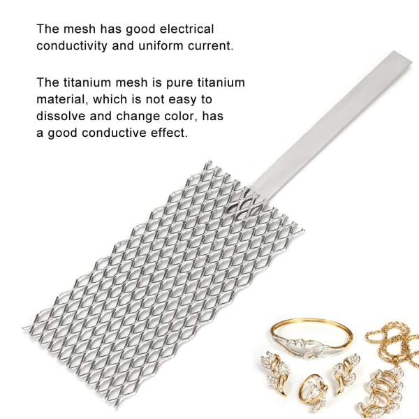 Platinisert Ti Mesh smykker Prosessfremstilling Plateringsverktøy med håndtak (liten)