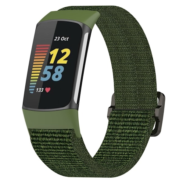 Fitbit Charge 6 / 5 Armband Justerbart Nylon Grön 20
