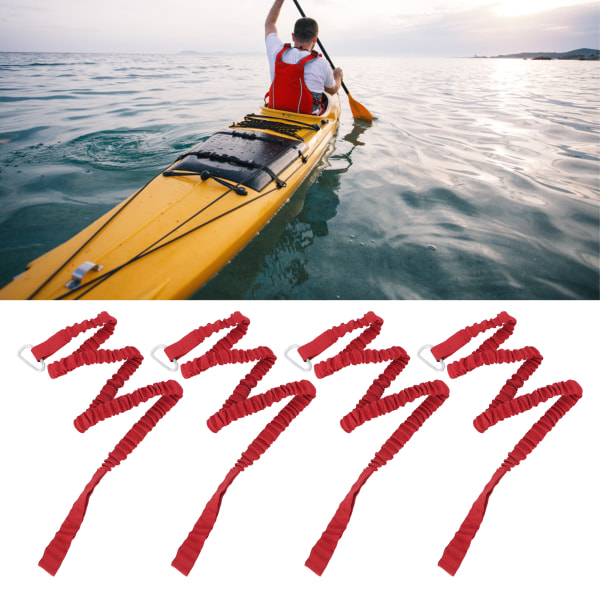 4 stk kajak paddle reb Super strækbart Anti Lost bærbar nylon kano paddle snor til drifting surfing rød