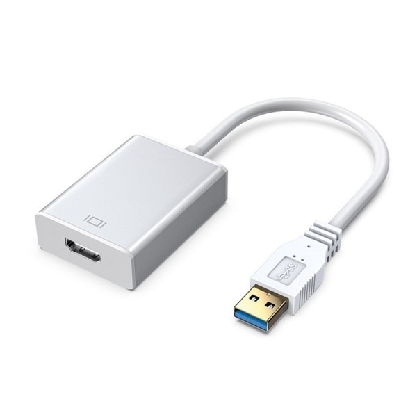 USB3.0 till HD Multimedia Interface Adapter 5Gbps 1920x1080 Upplösning HD Datoradapter för PC-skärmar Silver