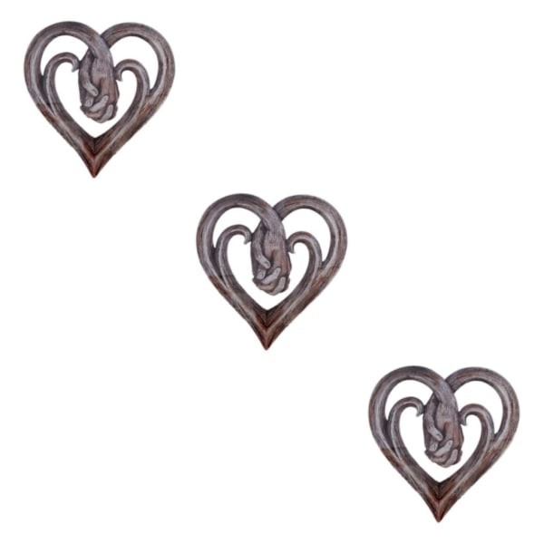 1/2/3/5 Handgjorda hjärta Handhängande väggdekor Plaque Love Heart 1 3ST