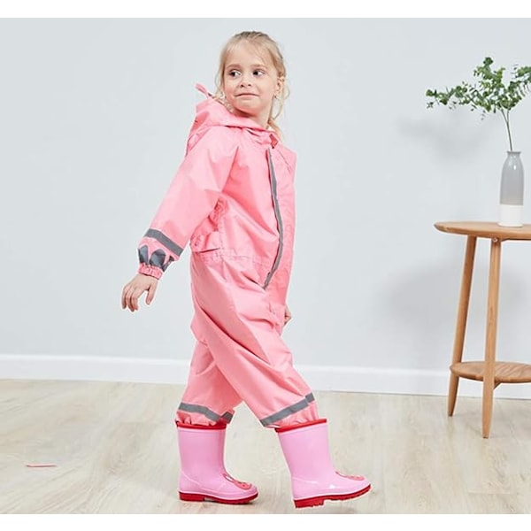 1 par Barn Vattentäta Stövlar Barn Pojkar Flickor Söta Cartoon Djur Mönster Gummistövlar Regnstövlar Rosa Pink 26 Code