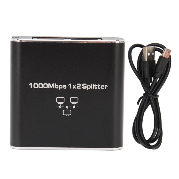 1000 Mbps Ethernet-kabelsplitter 1 til 2 kompatibel med Cat5 Cat5e Cat6 Cat7 To enheter deler RJ45-nettverksdeler