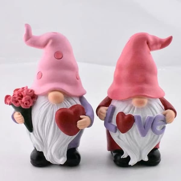 Alla hjärtans dag Gnome Form, Gnome Ljusform 2Pcs