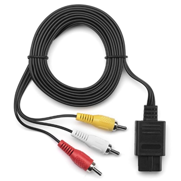 Standard AV-kabel 5,9 fod Længde 3 farver Han Stål Kobber Fleksibelt lyd- og videokabel til N64 NGC