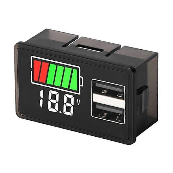 LED Digital Display Voltmeter Spændingsmåler Tester med Dobbelt-USB til El