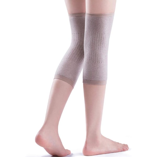 2-pack Vinter Elastiskt Knäskydd för Kvinnor, Elastiskt Halkfritt Stickat Knästöd, Knäskydd, Knäortos, Benvärmare, Benvärmare, Knävärmare