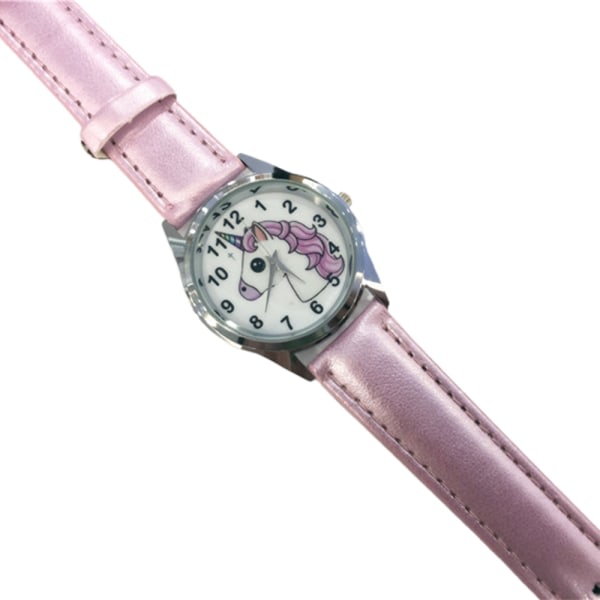 Barn Unicorn Cartoon Quartz Watch för flickor Pink