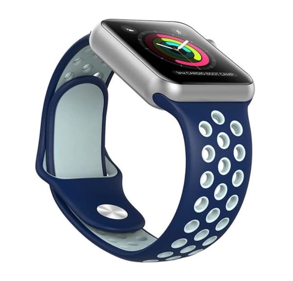 Apple Watch 4 - 44mm - HUTECHs Stilrene Silikonearmbånd Grå/Gul Grå/Gul m