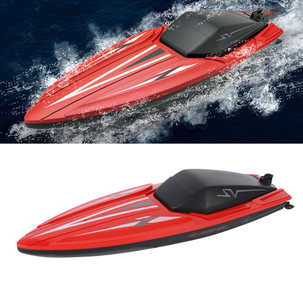 RC-båt Vattentät Avvatten Induktion Dubbelmotorfjärrkontroll Elektrisk Racing Speed ​​Boat 2,4G 3-skrovsbatteri
