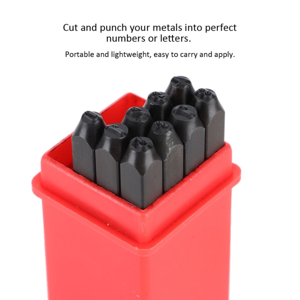 DIY Punch Die Set Metall Tall Bokstaver Punching Kit Cut smykkeverktøy (nummer 0-8)