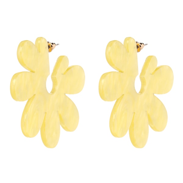 1 pari herkkiä korvakoruja naisten naiselle Muodikas kukkakorvakoru lahja (keltainen)