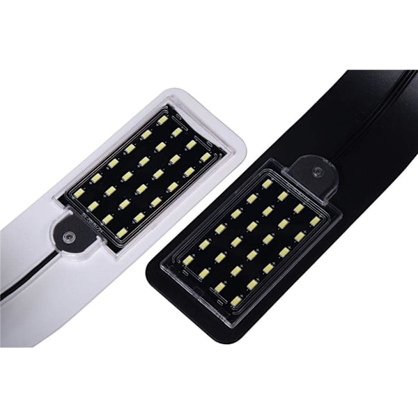 Akvarielys LED hvidt og blåt lys nano-klemmelys, sort