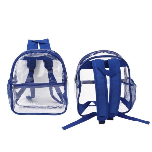 Genomskinlig PVC ryggsäck Bärbar PVC-dragkedja Design Klar ryggsäck med hög kapacitet för skolblå