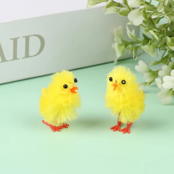 60 stk Mini Påskekyllinger Gull Påskepynt Leke
