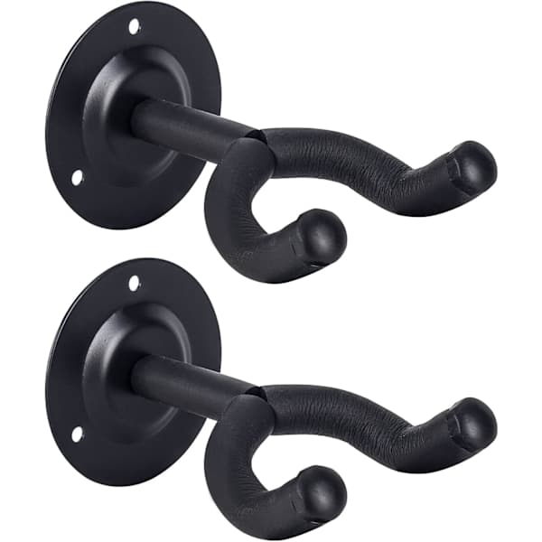 2-PACK Gitarrväggfäste, Svart Metall Väggmonterat Gitarrställ Hängare Hållare Ställ för Akustisk Elgitarr Bas Folkgitarr Ukulele Mandolin Banjo