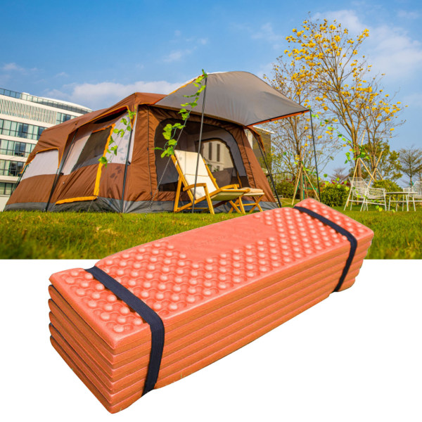Sammenleggbar liggeunderlag myk PVC fortykket dobbel eggkasse liggeunderlag for utendørs camping oransje svart 186x57