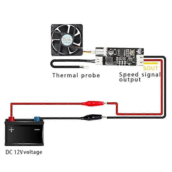 Lämpötilansäädinmoduuli Yksi 12V DC PWM 2-3 Johdin Tuulettimen Lämpötilansäätöohjain Tietokone.pa