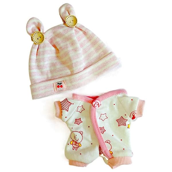 20 cm Dukketøj Jumpsuits Hat kostume ROSA pink