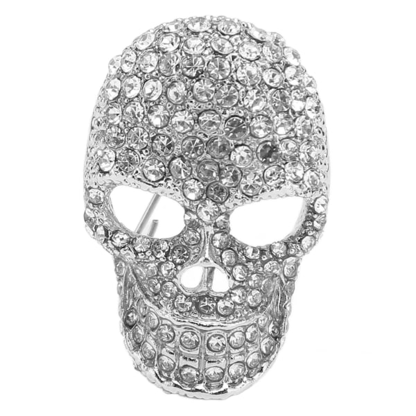 Skull Pin Brosje Glitrende Vintage Dekorativ Klar Rhinestone Skull Hode Pin Brosje for Halloween