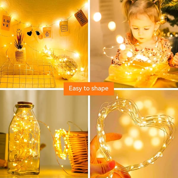 Batteridrevne lyslenker 【16-pakning】, 2m 20 LED