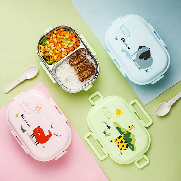 Mångsidig Termisk Matlåda i Rostfritt Stål - Perfekt för Alla Tillfällen Bento green