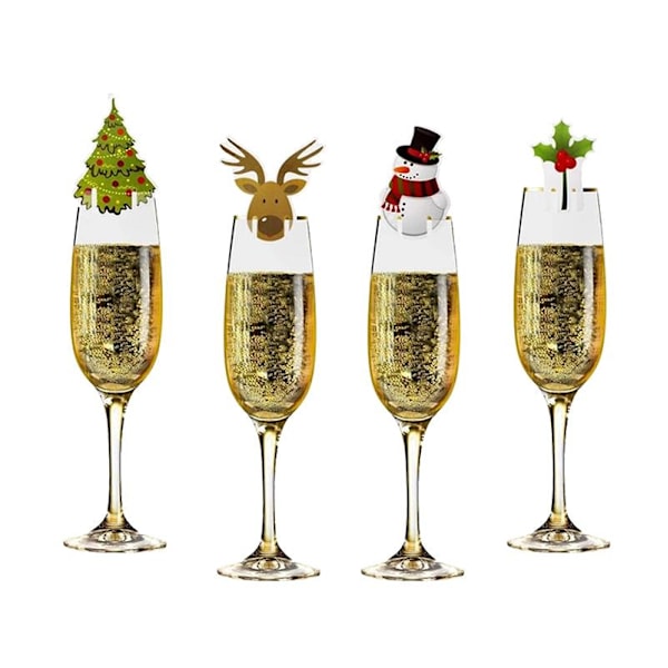 10 stk Julekopkort Julemandshue Vinglas Dekoration Juletræspynt Til Hjemmet Julepynt Festpynt Nytårsgaver Matches the image