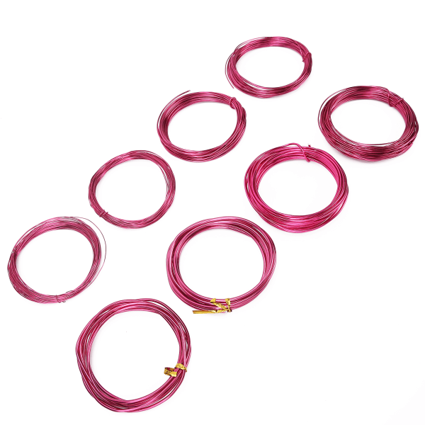 8 ruller 0,6?3 mm aluminiumssmykketråd DIY smykker håndverksutstyr trådrekvisita Mørk lilla