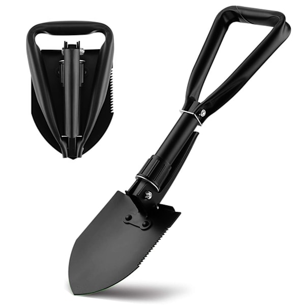 Multifunktionell hopfällbar spade Black Svart
