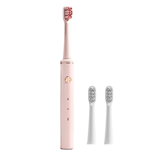 Sähköinen power USB lataus Pehmeät harjakset aikuisten hammasharja Hampaiden puhdistusharja 2 vaihdetta säätö vaaleanpunainen