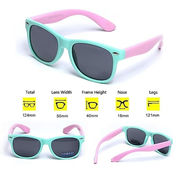 Barnsolglasögon Polariserat-modus Spegelsport Flexibla nyanser for pojkar Flickor Toddler Barn 3-10 år