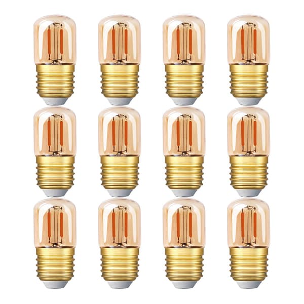 Mini LED-rørlampe, 1W E27-sokkel 2200K varm hvit 12 stk