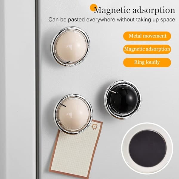 Mechanical Cooking Timer, Magnetic Countdown Timer, Loud Kitchen Alarm Clock, Planet Shape Beige, 60 Minute Kitchen Timer