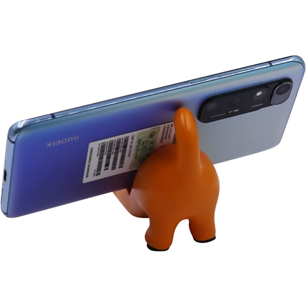 Unik sød mobiltelefonholder bilholder cool sjov 3D tegneserie kat kanin dyredesign mobiltelefon tablet stativ til skrivebord Orange Cat